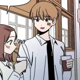 📜 31e7f233 SRUP anime, manga, korean, couple, drink, cafe telegram sticker