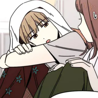 📜 39d647a4 anime, manga, cartoon, girl, sad, hoodie, friends telegram sticker