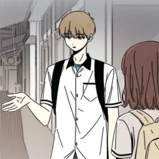 📜 678a34fe anime, manga, school uniform, characters, conversation, korean style telegram sticker