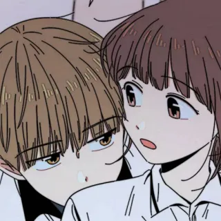 📜 c41cdcf2 cartoon, anime, cute, couple, school uniform, love, romance telegram sticker