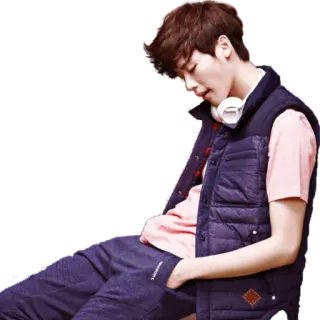 😔 1d5863b5 Mann, Kopfhörer, Weste, Casual, Sitzend telegram sticker