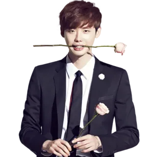 🌸 300605cc Rose, Anzug, Blume, Mann, Schauspieler, Koreanisch telegram sticker