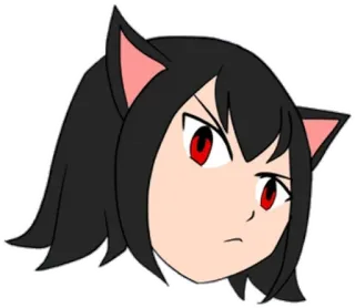 😤 905b9112 katmeisje, anime, cartoon, boos, kattenoren telegram sticker