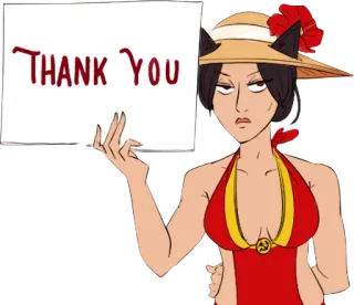 👍 abcc7e7d THANK YOU dankjewel, vrouw, badpak, hoed telegram sticker