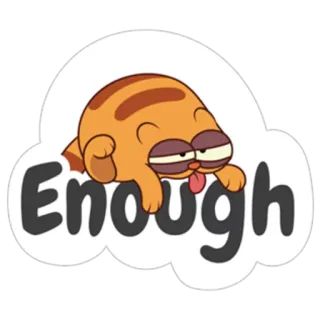 😒 6cc91f61 Enough Katze, müde, genug, faul, erschöpft, Cartoon whatsapp sticker