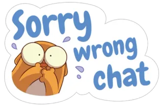 🙈 6ed76d61 Sorry wrong chat entschuldigung, chat, falsch, süß, tier whatsapp sticker