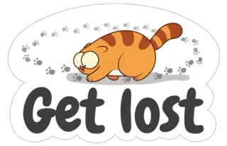 😨 b4d86857 Get lost Katze, Tier, Orange, verlaufen, Cartoon whatsapp sticker