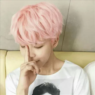 ✨ 403676d3 Jimin Jimin, BTS, K-Pop, penyanyi, rambut pink telegram sticker