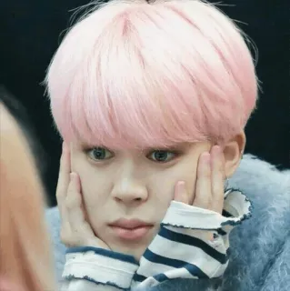 ✨ a615db57 Jimin kpop, jimin, bts, idol, penyanyi, rambut pink telegram sticker