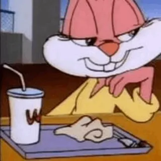 🖤 217925c2 Babs Bunny Tiny Toon Adventures dessin animé, lapin, animé, humour, Babs Bunny, Tiny Toon Aventures, soda telegram sticker