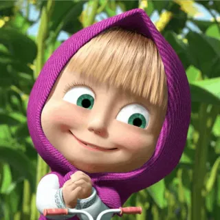 🖤 91abf837 Masha Masha and the Bear Dessin animé, Personnage, Fille, Enfant, Mignon, Masha et Michka, Animation telegram sticker
