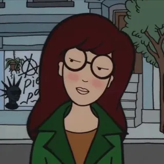 🌿 cd1388dd Daria Morgendorffer Daria pie pap daria, mtv, dessin animé, années 90, sarcastique, ado, animation telegram sticker