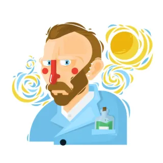 😕 cd60e31e Vincent van Gogh Vincent van Gogh, seniman, potret, lukisan, Malam Berbintang telegram sticker