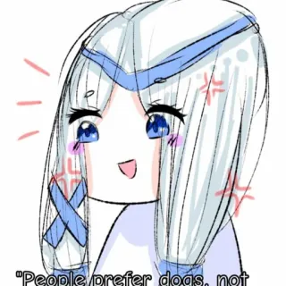 🦄 74c92ce0 People prefer dogs, not Anime, Hoạt hình, Nhân vật, Chó, Hình vẽ telegram sticker