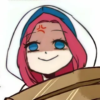 🦄 983c2592 tức giận, anime, phim hoạt hình, khó chịu, áo hoodie, tóc hồng telegram sticker