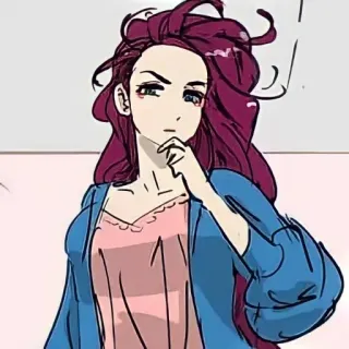 🦄 be256e75 phụ nữ, hoạt hình, anime, hình minh họa, nữ telegram sticker