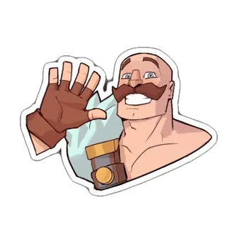 👋 a3fc51c4 만화, 캐릭터, 콧수염, 손 흔들기 telegram sticker
