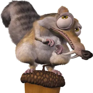 🙄 3d277a76 Scrat Ice Age 松鼠, 卡通, 冰河世纪, 斯克莱特, 橡果 telegram sticker