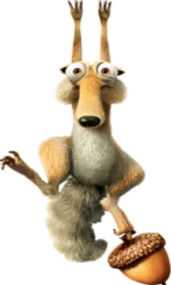 😕 8cdc0f0b Scrat Ice Age 斯克勒特, 松鼠, 冰川时代, 卡通, 动画, 橡果 telegram sticker