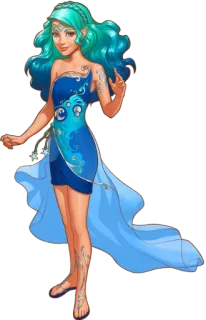 🙋‍♀ 74eb6546 фея, эльф, фэнтези, женщина, синий, платье, магический, девушка telegram sticker