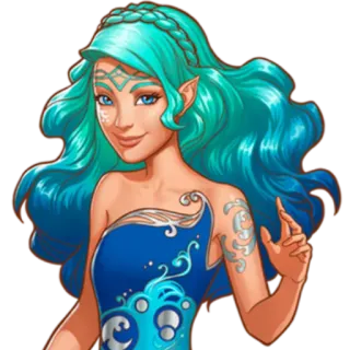 🙋‍♀ a75233a3 фея, фэнтези, эльф, женщина, голубые волосы, магический, персонаж telegram sticker