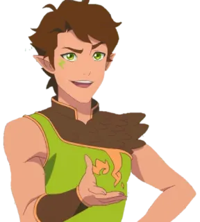 💁‍♂ aa5351d1 Мультфильм, Персонаж, Эльф, Фэнтези, Зеленый, Улыбка telegram sticker