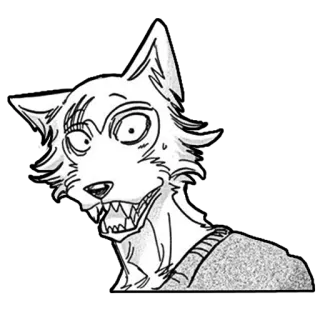 😄 0555d9bb Legoshi Beastars Wolf, Anime, Manga, geschockt, verängstigt whatsapp sticker