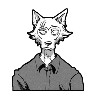 😐 0b483d76 Legoshi Beastars Anime, Wolf, Anthropomorph, Charakter whatsapp sticker