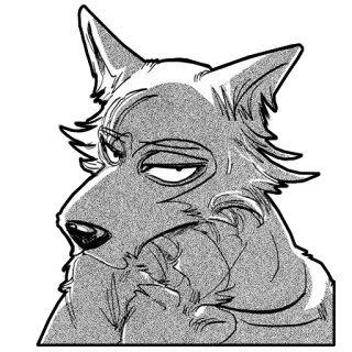 😒 19116cda Legoshi Beastars wolf, anime, manga, beastars, anthropomorph whatsapp sticker