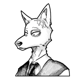 😐 206e3705 Legoshi Beastars wolf, anime, manga, beastars, legosi whatsapp sticker