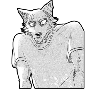 😨 2242c3d6 Legoshi Beastars wolf, anime, manga, wütend, grau, beastars whatsapp sticker