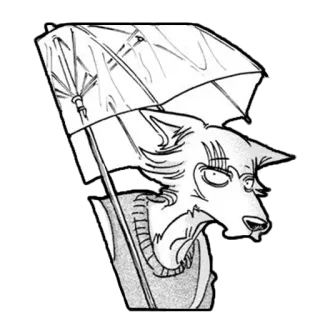 ☔ 2725369d Legoshi Beastars Anime, Manga, Wolf, Regenschirm whatsapp sticker