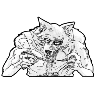 🍎 30113f36 Legoshi Beastars wolf, essen, anime, manga, fleischfresser whatsapp sticker
