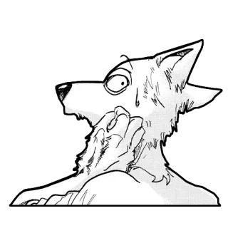 😰 3bd8892a Legoshi Beastars Anime, Wolf, geschockt, besorgt, Tier whatsapp sticker
