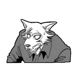 😰 4eac5e74 Legoshi Beastars wolf, anime, manga, tier, wütend whatsapp sticker