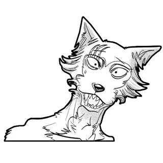 😁 5e8f8508 Juno Beastars wolf, anime, manga, beastars, juno, geschockt, lustig whatsapp sticker