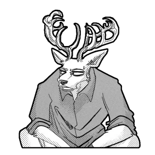 😒 60abecd5 Louis Beastars Hirsch, sitzend, Manga, Anime, Anthro whatsapp sticker