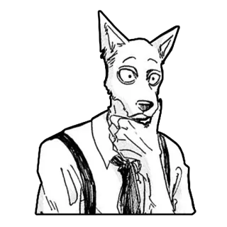 🤔 61b781e2 Legoshi Beastars Hund, Wolf, Denken, Anime, Manga whatsapp sticker