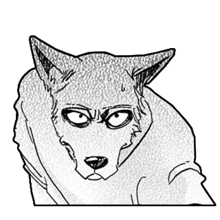 😤 61c15041 Legoshi Beastars wolf, anime, manga, beastars, anthropomorph whatsapp sticker