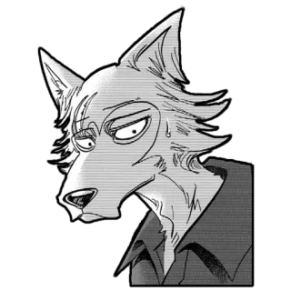 😒 7b920d89 Legoshi Beastars wolf, manga, anime, beastars, furry whatsapp sticker
