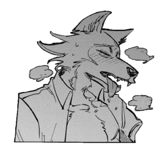 🥵 7d72dbff Legoshi Beastars anthropomorph, Wolf, schwitzend, Anime, Manga whatsapp sticker
