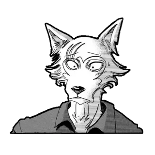 😟 82fb0596 Legoshi Beastars Anime, Wolf, Anthropomorph, Tier, Cartoon whatsapp sticker