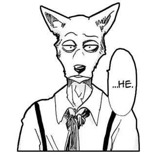 🙅♂ 91c378b1 Legoshi Beastars ...HE. Anime, Manga, Wolf, Anthropomorph, Hosenträger whatsapp sticker