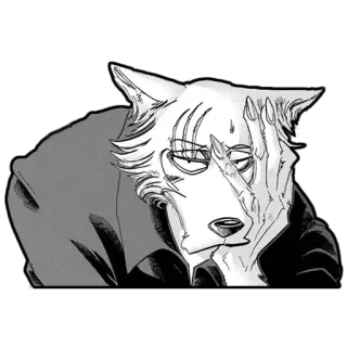 🤦♂ a3a0820b Legoshi Beastars Wolf, Anime, Erschöpft, Manga, Müde whatsapp sticker