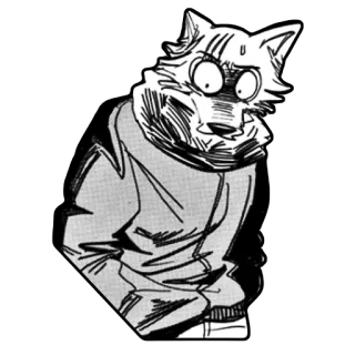 😧 cfc43777 Legoshi Beastars Anime, Wolf, Manga, Verängstigt, Schockiert whatsapp sticker