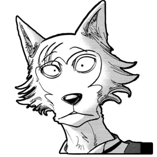 😧 ddb49980 Legoshi Beastars Wolf, Anime, Manga, geschockt, verwirrt, Fellwesen whatsapp sticker