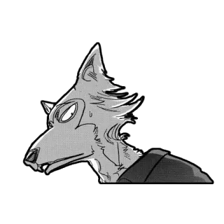 😒 e00b3793 Legoshi Beastars wolf, Anime, Manga, Beastars, grau whatsapp sticker
