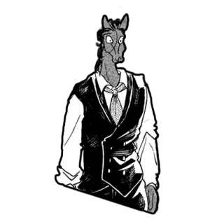 😶 f353ed36 BoJack Horseman Pferd, anthropomorph, Cartoon, Charakter, TV-Serie, Reiter whatsapp sticker
