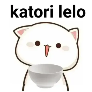 😋 7bcdfd8d katori lelo 猫, 碗, 梗, 可爱, 卡哇伊 telegram sticker