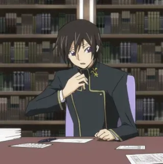 🥀 05b9b215 Lelouch Lamperouge Code Geass Anime, Personaje, Uniforme escolar, Estratega, Chico anime telegram sticker